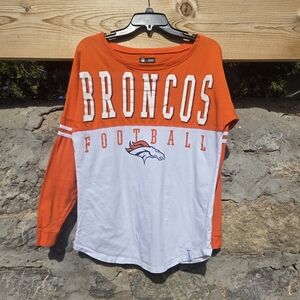 Team Apparel Broncos Women's Long Sleeve Tee - Orange and White